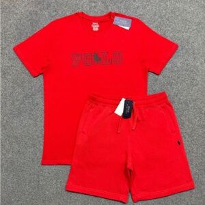 Polo by Ralph Lauren Red T-Shirt and Shorts Set